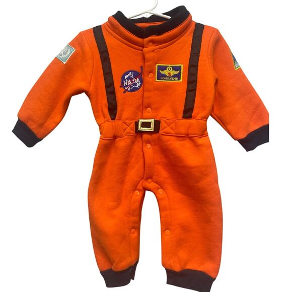 New Stylesilove Baby 6 Mos Euro Size 80 Orange NASA Snap Up Spacesuit - Picture 1 of 4